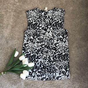 JCREW Black and White Leopard Top
